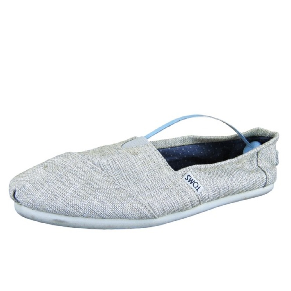 TOMS Women Flat Taupe Fabric Sz 8.5 Medium Gently Used 2025